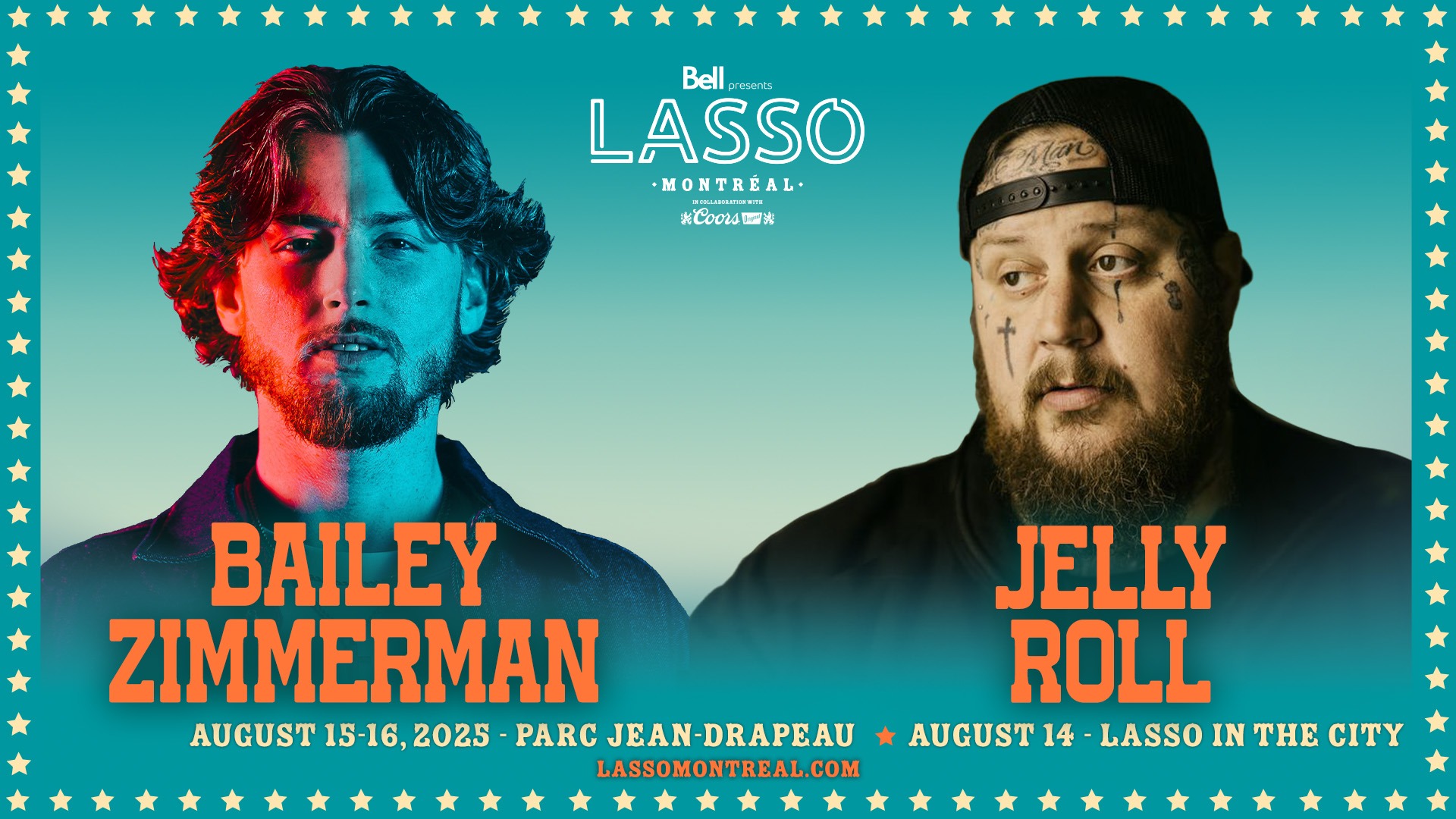 Jelly Roll And Bailey Zimmerman Set To Headline LASSO Montreal 2025 ...